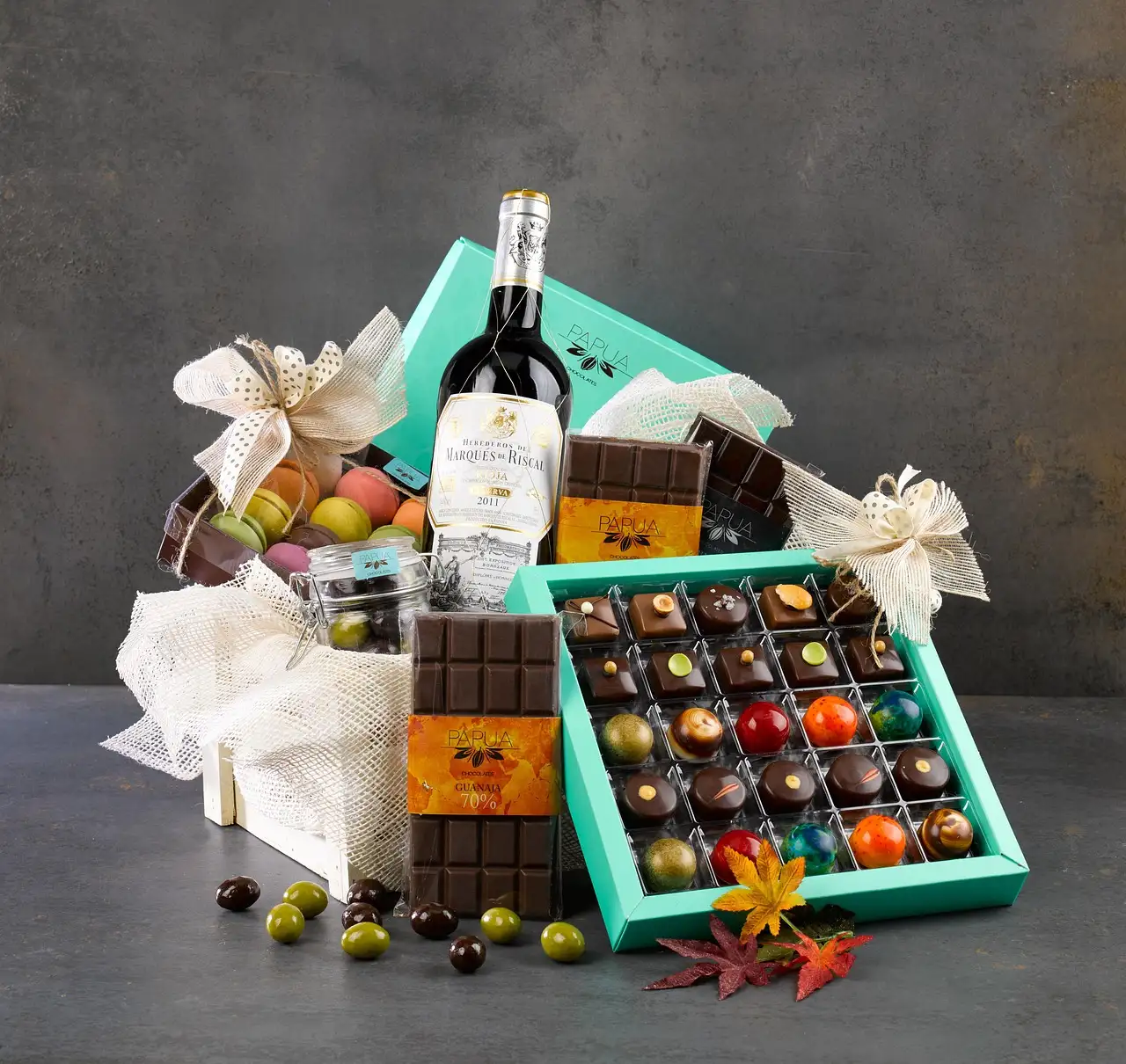 Wein schokolade geschenk
